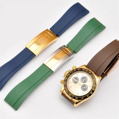 Vista 2 de NRYCR Correa de reloj para Rolex SUBMARINER YachtMaster DAYTONA silicona impermeable reloj correa reloj accesorios caucho pulsera cadena reloj