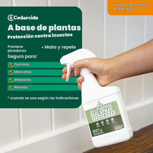 Vista 6 de Cedarcide Spray Multiusos para Insectos Mata y Controla Mosquitos, Pulgas, Garrapatas, Hormigas Hecho con Aceites Esenciales Naturales Usar