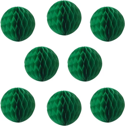 Vista 13 de 8 bolas de papel de panal de 8 pulgadas, bolas decorativas de panal de abeja, pompones de papel, bolas de flores, bolas colgantes de arte