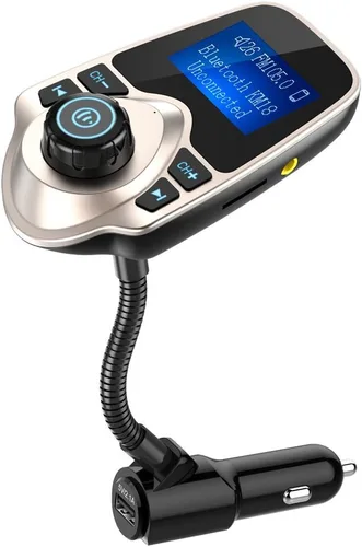 Vista 9 de [versión más reciente LED transmisor FM], Nulaxy transmisor de radio FM inalámbrico por Bluetooth para el coche, Negro