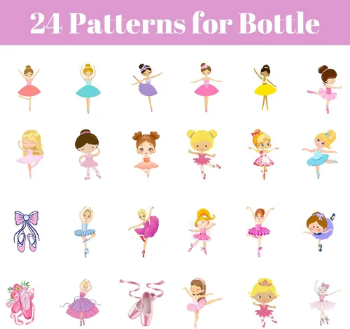 Vista 2 de Botellas de agua personalizadas de bailarina de regalo para niños, 20 onzas con nombre y pajita, tazas de acero inoxidable aisladas de acero