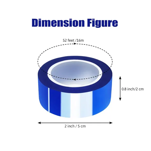 Vista 2 de MEBMIK 2 rollos de 20 mm x 16 m (52 pies) Cinta térmica azul de alta temperatura, cinta resistente al calor, cinta de transferencia de calor