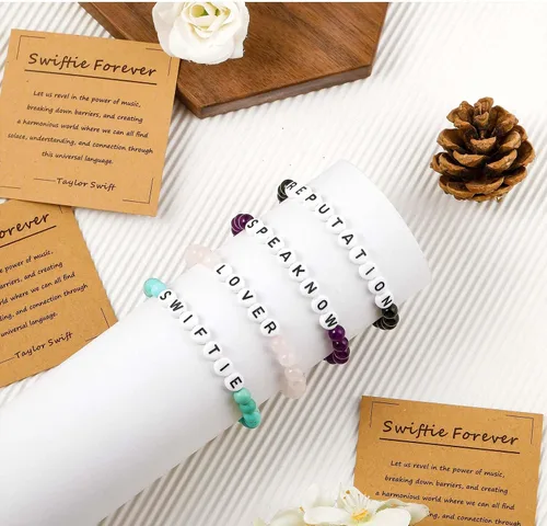 Vista 6 de Eras Tour Swiftie Pulsera de reputación TS Inspired Speak Now Lover Pulsera de amistad para mujeres y niñas Eras Music Taylor Album