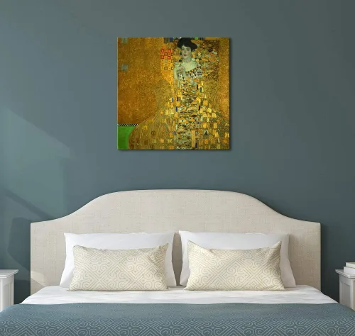 Vista 6 de Wieco Art Retrato de Adele Bloch-Bauer I, 1907 por Gustav Klimt, pinturas famosas, lienzo, arte de pared para dormitorio, impresiones en lienzo