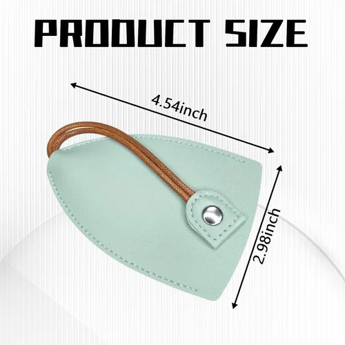 Vista 2 de 2 fundas creativas extraíbles para llaves, de cuero de gran capacidad, lindo protector para llavero con gancho de soporte (verde menta)