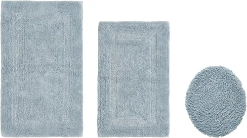Vista 545 de Better Trends - Juego de 2 alfombras de baño 100% algodón, extra suaves, con borlas, de 17" x 24", alfombra de baño superabsorbente y reversible