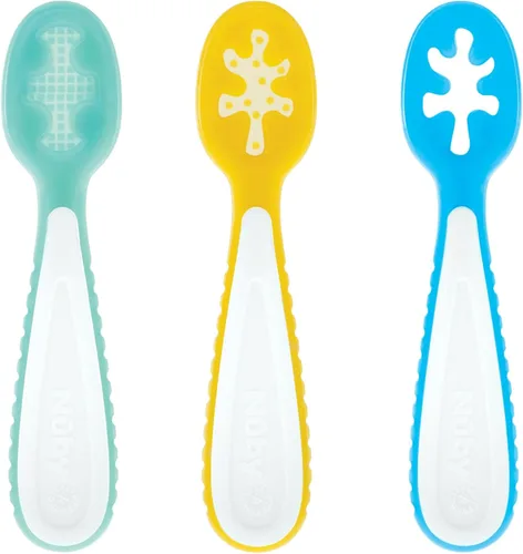 Vista 11 de Nuby Set de primeras cucharas para bebé - (3 paquetes) Utensilios de alimentación para bebés - 6+ meses Multicolor