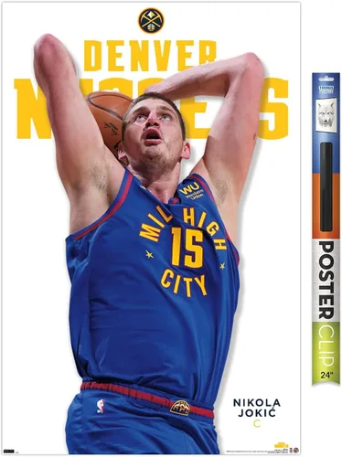 Vista 14 de Trends International NBA Denver Nuggets - Póster de pared Nikola Jokic Feature Series 23, 22.4 pulgadas de largo x 14.7 W, versión enmarcada