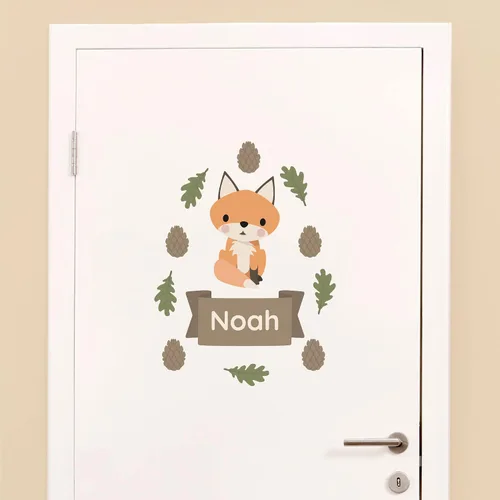 Vista 15 de Calcomanías de puerta personalizadas para habitación de niños, calcomanías de pared con nombre personalizado para decoración de habitación de bebés