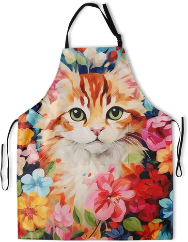 Vista 15 de Delantal con bolsillos, delantales para mujeres y hombres, delantal de cocina para cocinar, jardinería, servidor, camarera, pintura