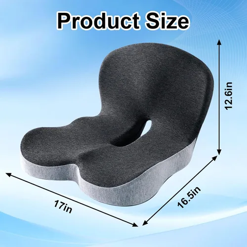 Vista 6 de Cojín de espuma viscoelástica para silla de oficina, cojines de asiento integrados en forma de L, cojín de asiento de silla para protección de coxis