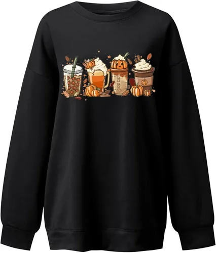 Vista 4 de Disfraz de mujer casual de moda con estampado de Halloween de manga larga con cuello redondo