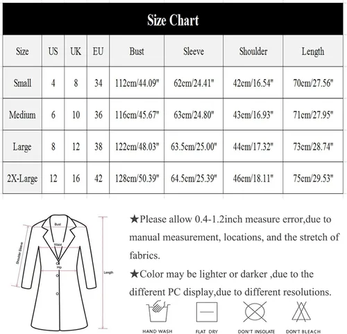 Vista 6 de Womens Coats Winter Lapel Outerwears Jacket Color Block Winter Coats for Women Christmas Coat Jacket