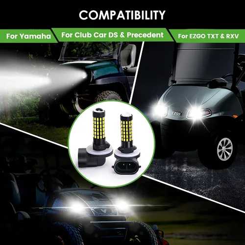 Vista 6 de 10L0L 881 Bombilla de faro para carrito de golf para EZGO Club Car DS Precedent, bombillas antiniebla súper brillantes para kit de luces de carrito