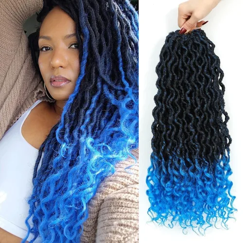 Vista 40 de Cabello Corto de Locs Falsos para Crochet Pre-Enrollado 12 Pulgadas 6 Paquetes Cabello de Locs de Diosa para Crochet Locs Falsos Suaves con Puntas