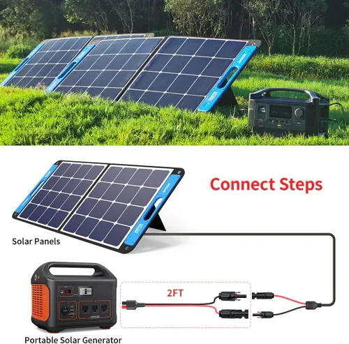 Vista 6 de ELFCULB Cable de panel solar de 10 AWG de 2 pies para conector Anderson 2, 6, 10, 20, 35, 50 pies, cable de extensión solar para estación de energía