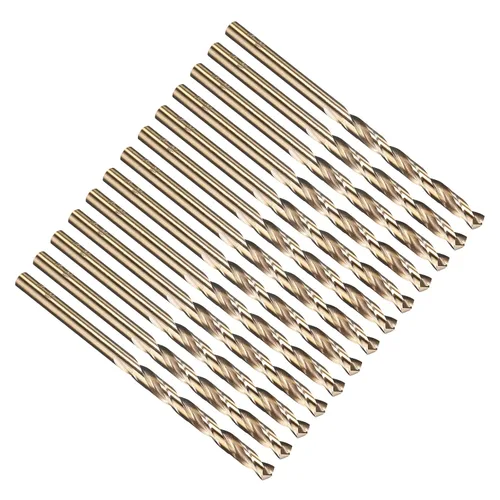 Vista 185 de PATIKIL Broca Jobber de 0.039 in, vástago recto M35 cobalto 5% acero de alta velocidad 135° acabado dorado para metal duro de acero inoxidable - 2