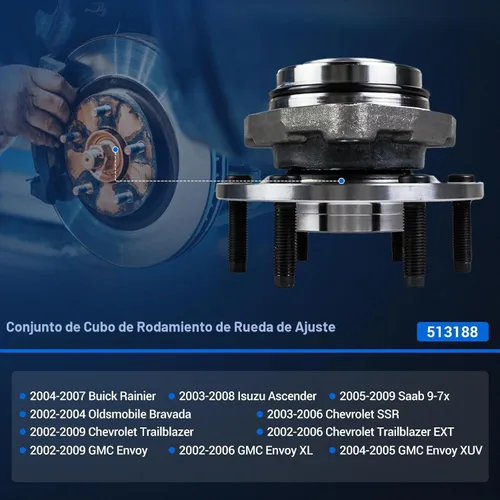 Vista 2 de Autoround Conjunto de Cubierta de Rueda Delantera y Rodamiento 513188 Compatible con Chevy Trailblazer SSR, GMC Envoy, Buick Rainier, Oldsmobile