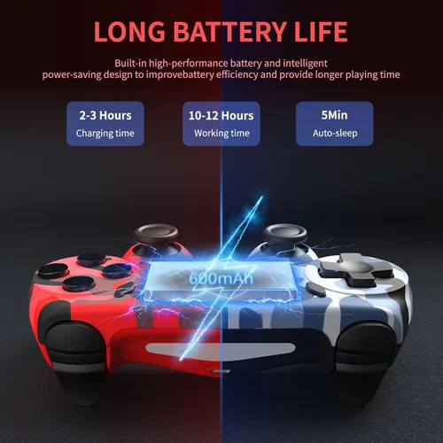 Vista 4 de BWEMYXN 2 Pack Wireless Controller Compatible with PS4/Slim/Pro/PC,Game Controllers with Motion Sensing/Touchpad/Speaker/3.5mm Headphone,Included 2