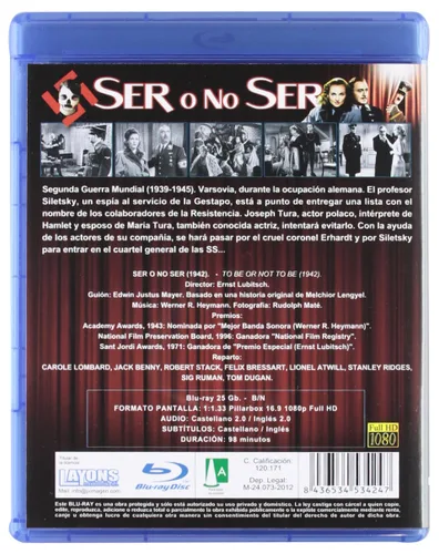 Vista 2 de To Be or Not to Be ( 1942 ) Blu-Ray, Reg.ABC Import - Spain