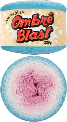 Vista 29 de JubileeYarn - Hilo Ombré Blast (7.76 oz/torta de algodón para bebé, 1 torta)