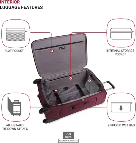 Vista 138 de SwissGear - Equipaje suave expandible Sion con ruedas, Negro