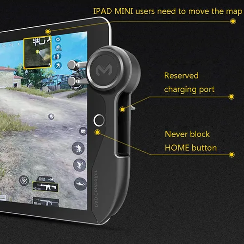 Vista 4 de HMHAMA Mobile Game Controller - Tablet Gamepad with Six Finger Joystick and L1R1 Aim Buttons - Fits for iPad & Tablet PUBG Game Accessories
