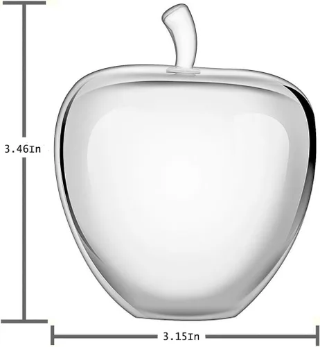 Vista 2 de Decoración de mesa de escritorio de oficina de pisapapeles de Apple de cristal transparente de 80 Estatuilla decorativa de cristal transparente