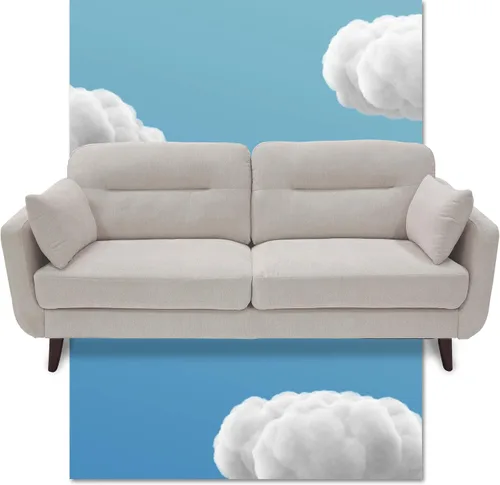 Vista 17 de Serta Sierra - Sofás para sala de estar, sofá tapizado de microfibra de diseño moderno, ideal para espacios más pequeños, sofá biplaza de 61 Marfil