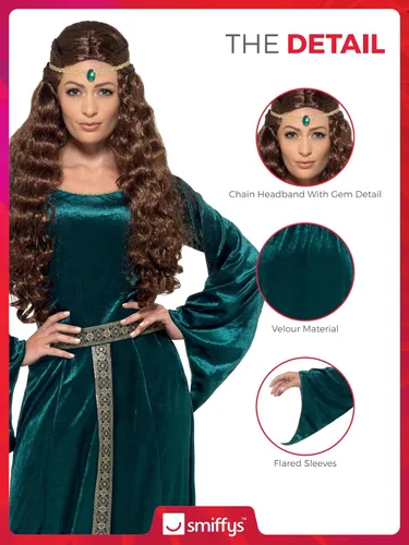 Vista 5 de Smiffys Disfraz de doncella medieval para mujer