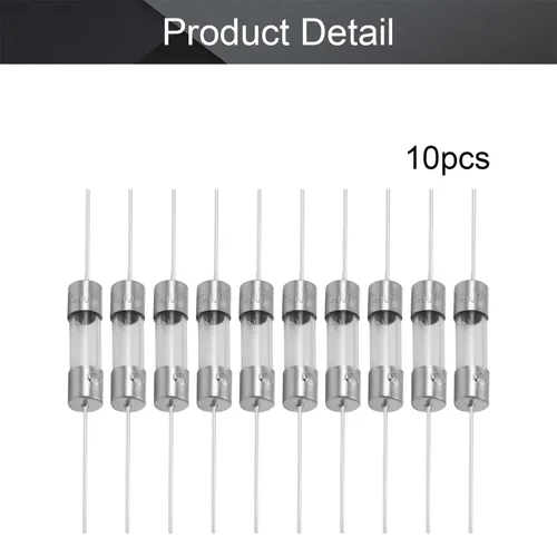 Vista 2 de Fielect Fusibles de tubo de vidrio axiales con cable de plomo de soplado lento de 0.197x0.787 in 2A 250V fusibles de retardo de tiempo