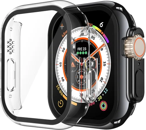 Vista 26 de Misxi Juego de 2 Fundas de Vidrio Templado Compatibles con Apple Watch Series 3 y Series 2 de 1.496 Pulgadas, Protector de Pantalla de Policarbonato