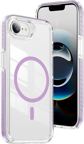 Vista 32 de LEMAXELERS Funda magnética transparente para iPhone 18 Pro Max, color negro