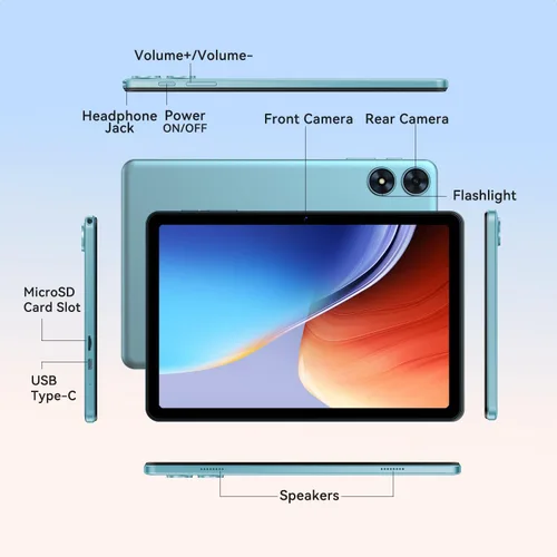 Vista 7 de SVITOO Tableta Android de 10 Pulgadas, Tableta Android 16 para Niños y Adultos, Octa-Core, 20GB RAM 128GB Almacenamiento Ampliable a 1TB, Cámaras