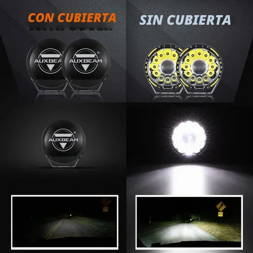 Vista 2 de Auxbeam Cubiertas protectoras negras de 7 pulgadas, protector de luz redondo para todo terreno, cumple con Street Road, tapa de lente de 7 pulgadas