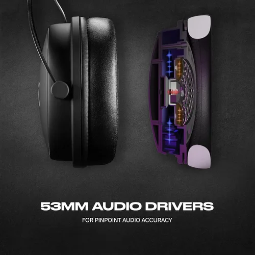 Vista 2 de Fnatic React - Auriculares para juegos electrónicos con controladores de 2087in marco de metal sonido estéreo preciso micrófono desmontable