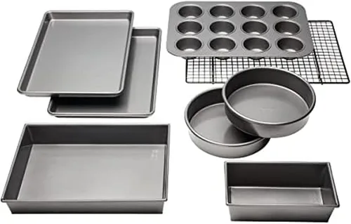 Vista 8 de Chicago Metallic Juego de moldes profesionales para horno tostador, antiadherente, 4 piezas