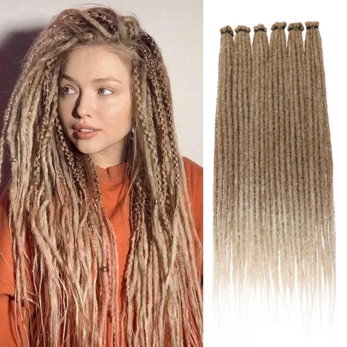 Vista 28 de Leeven Extensiones de Rastas Sintéticas de Doble Punta de 24 Pulgadas 30 Hebras Rastas Boho 613 Rubio 3 Estilos Mixtas Onduladas Rizadas DE Rastas