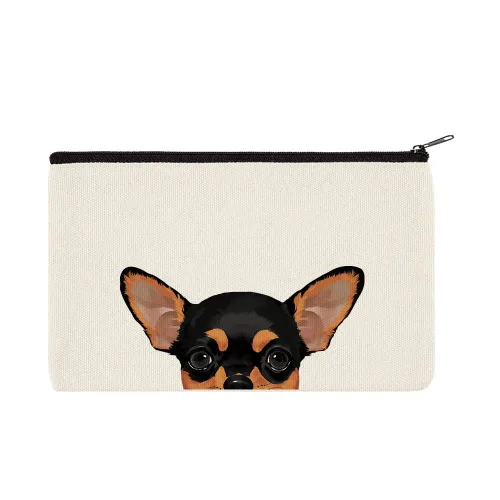 Vista 19 de WIRESTER Bolsa de maquillaje de lona con cremallera, bolsa de cosméticos, estuche organizador para mujeres y niñas, bolsa de cosméticos de viaje