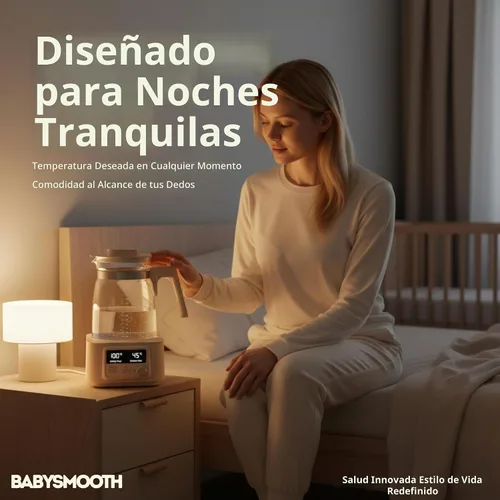 Vista 6 de Babysmooth Smart Kettle Pro - Hervidor eléctrico de vidrio, 1.3L, LED digital con control de temperatura de 40-100°C, función de mantenimiento
