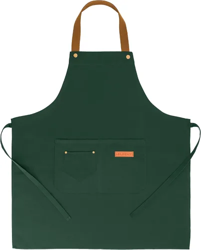 Vista 7 de 3Pack Chef Apron, Waterproof Apron, Adjustable Apron with 2 Pockets for Men Women, Apron for Cooking Baking Restaurant Negro