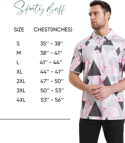 Vista 7 de Polo de golf para hombre, polo de golf de secado rápido y rendimiento destacado para hombre