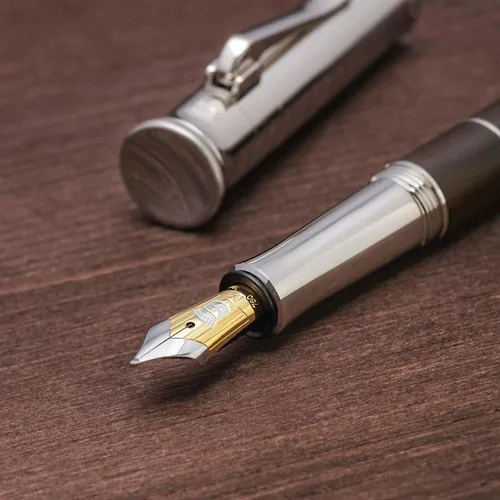 Vista 4 de Graf von Faber-Castell Pluma estilográfica clásica Anello Grenadilla, punta mediana (M) (FC145800)