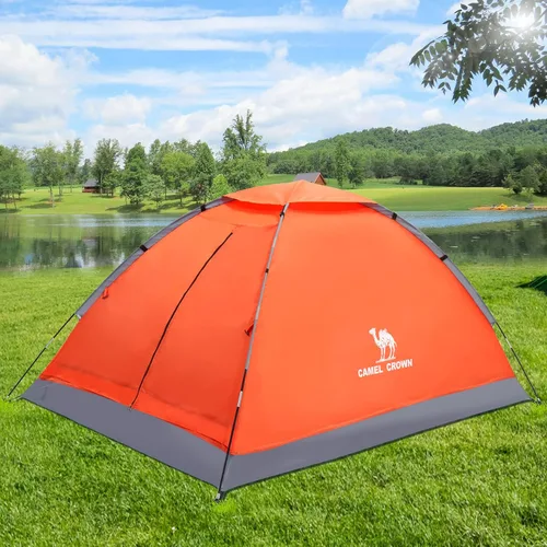 Vista 7 de CAMEL CROWN Tienda de campaña para 2/3/4 personas con mosca de lluvia extraíble, fácil instalación, tiendas de campaña al aire libre, resistentes al