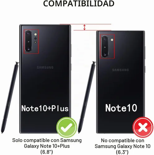 Vista 2 de Funda tipo cartera para Samsung Galaxy Note 10+ Plus, con soporte magnético, de piel sintética, con ranuras para tarjetas de crédito y tarjetas