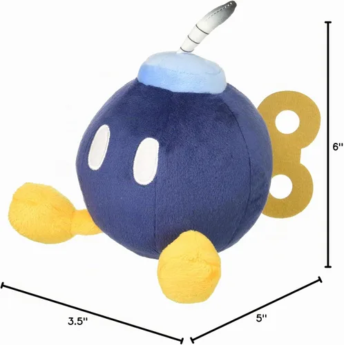 Vista 2 de Little Buddy Super Mario All Star Collection 1429 Bob Omb - Peluche de peluche, 5 pulgadas, multicolor