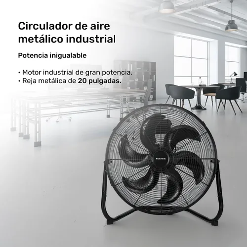Vista 2 de Taurus FLASH - Ventilador industrial de piso de 20 pulgadas, ventilador de parrilla de metal de alta velocidad con cuchillas de plástico