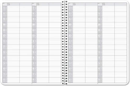 Vista 3 de BookFactory Libro de citas de 2 columnas/cuaderno de seguimiento de citas (formato de libro de dos columnas) – 100 páginas, 8.5 x 11 pulgadas