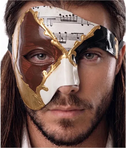 Vista 41 de Máscara de mascarada para hombre, máscara del fantasma de la ópera, máscara de baile de graduación, Mardi Gras, Haloween veneciano, media cara