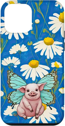 Vista 16 de Adorable Pig Piglet with Butterfly Wings Daisy Flower Sweet Case for iPhone 17